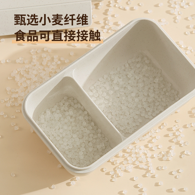 Lunch: Student, office worker, wheat water cup, Japanese straw lunch box, bento box set, microwave cutlery box details Picture