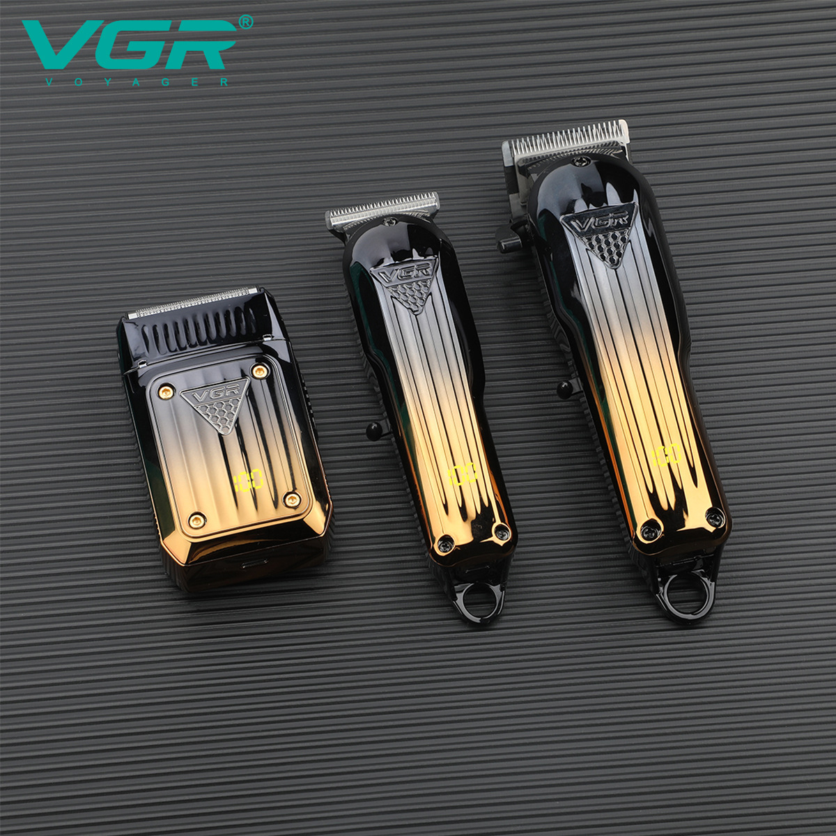 VGR644 Cross-border New Smart Digital Display oil-head electric clipper Hair salon Whitening Device Home electric Hair Clipper set details Picture