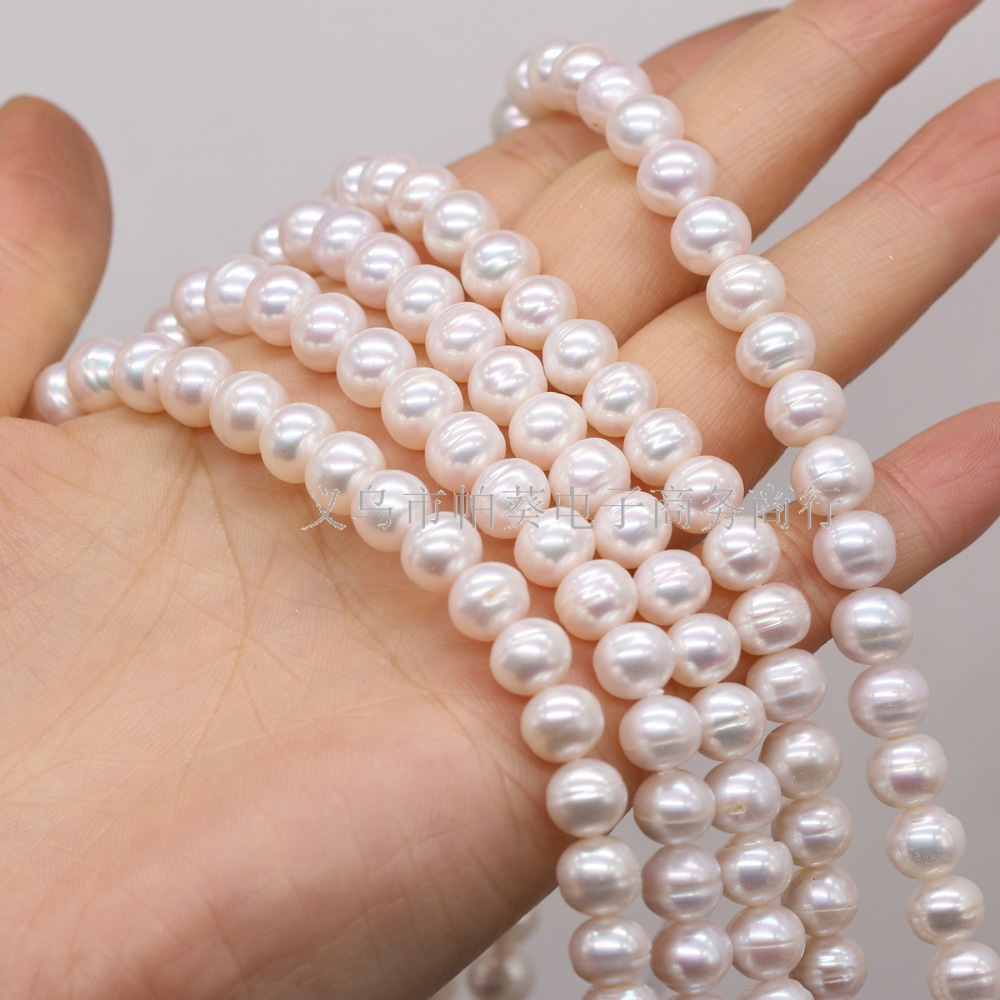 Exquisite natural freshwater pearl round beads DIY jewelry accessories, handcrafted jewelry necklaces, bracelets, pendants, wholesale and production Application Scenario