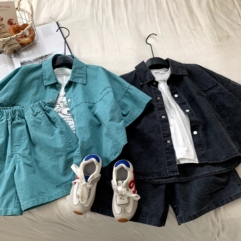 Chicos traje de verano para plankton bebé camisa manga corta pantalones cortos para niños ropa delgada 2025 nuevo conjunto de dos piezas