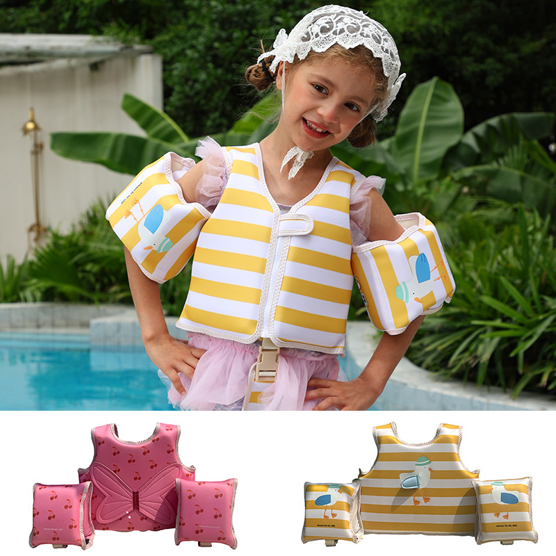 Non-inflatable buoyancy suit, baby auxiliary life jacket, cartoon printed buoyancy life jacket, children's swimming ring, water sleeve