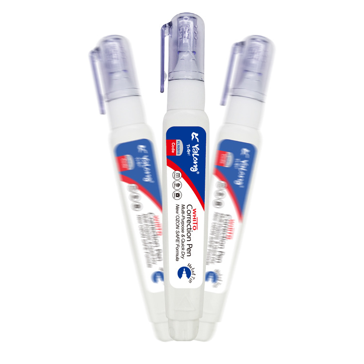 Yalong Cross-border Student New quick-drying smooth metal nib correction pen, non-toxic white student correction liquid Item Picture