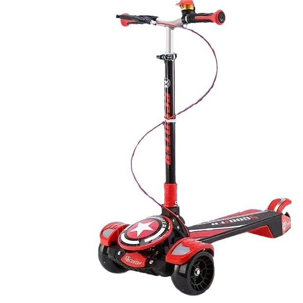 New large-sized children's scooters, big kids' scooters, three and four-wheel adult scooters, can be folded and sent one piece Item Picture