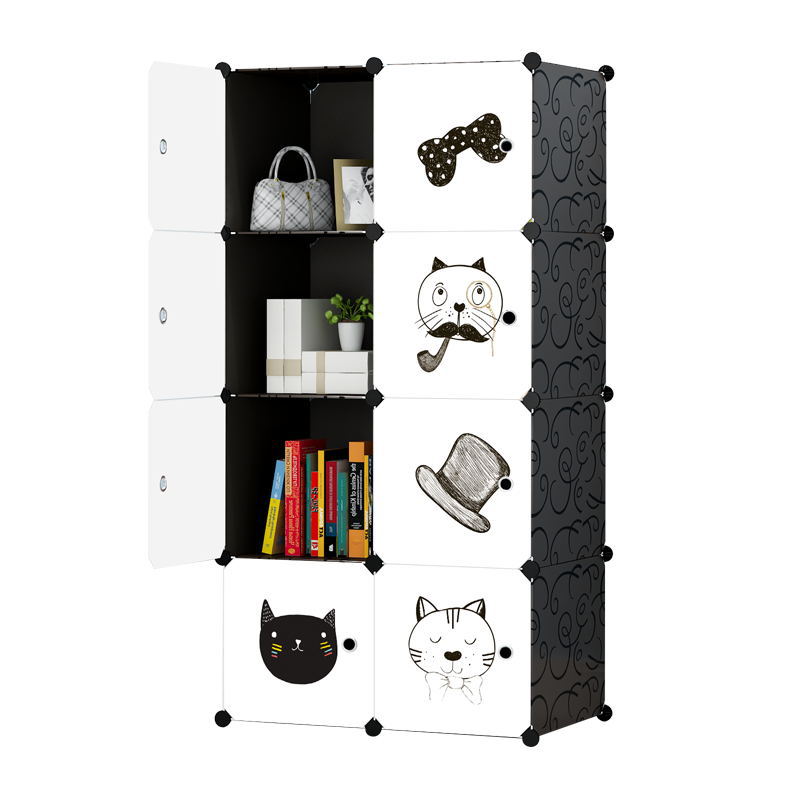 简易组合组装公用收纳 日用家居收纳防尘卡通休闲儿童简易收纳柜