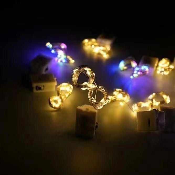 3-level flashing led light string, colorful copper wire light string, festival Valentine's Day, flower gift box decoration, small white box atmosphere light details Picture