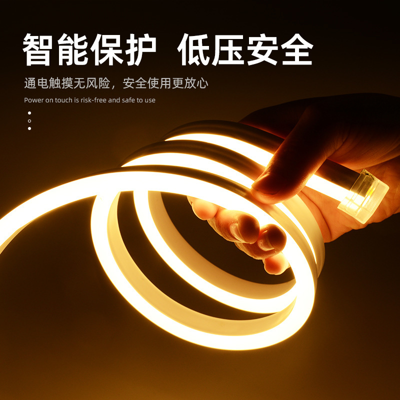 led light strips, high-voltage 220v circular neon lights, outdoor lights, waterproof silicone ambient lights, living room light strips, ceiling details Picture