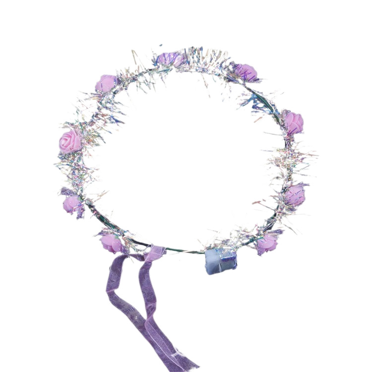 10-light flashing garland, rattan headwear, led light, bride's seaside garland headwear, floor garland wholesale toys Item Picture