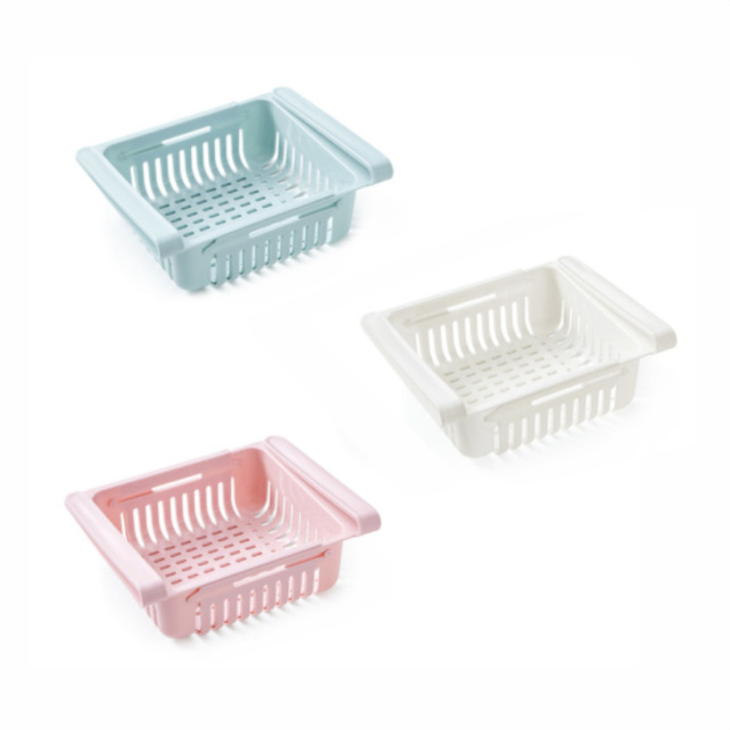 Lohasi retractable refrigerator storage box, storage basket, living room home egg storage and organization box, refrigerator shelf Application Scenario