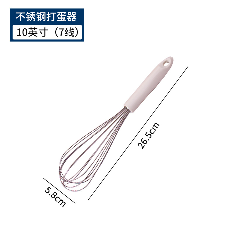 Manual egg beater with PP handle, egg stirrer, hand-held silicone stainless steel milk mixer, kitchen baking tool, hand-cranked Specification image