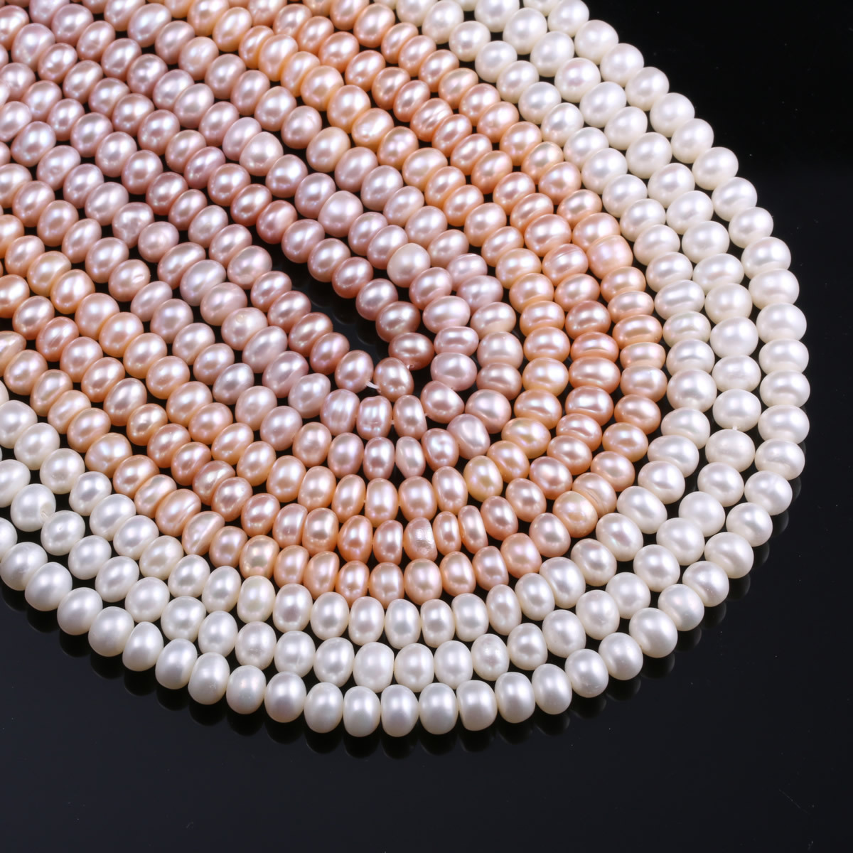 Natural freshwater pearl four-sided glossy, 36cm long semi-finished pearl necklace, nearly round pearl loose beads, DIY beads Application Scenario
