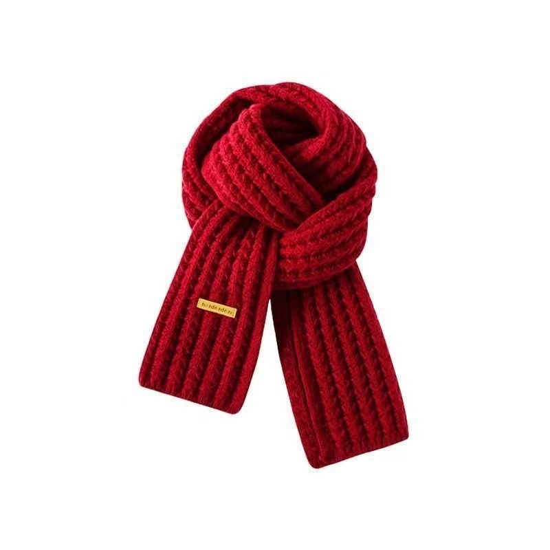 One-piece delivery for autumn and winter: Korean-style solid-color woolen scarves for women, warm, cute for students, couples, and versatile knitted scarves for Internet celebrities and men. Wholesale at street stalls Item Picture