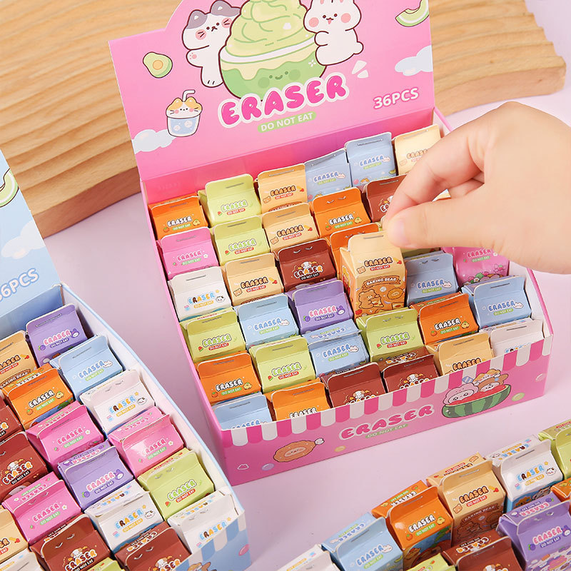 Cute eraser blind box cartoon creative small gifts, primary school students can cut erasers, kindergarten stationery and prizes wholesale Application Scenario
