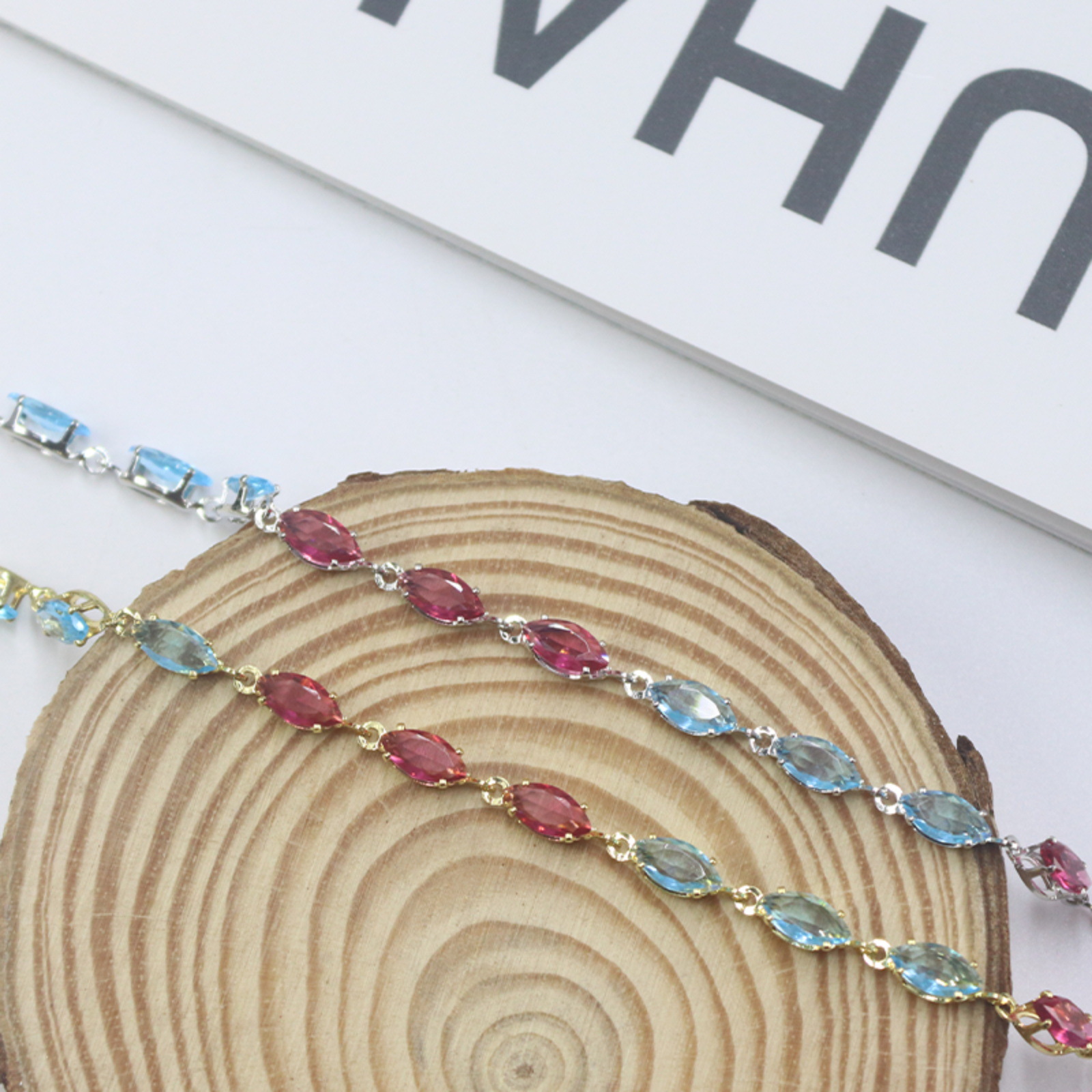 欧美跨境饰品夸张手链马眼新娘首饰个性时尚水晶手链女厂家批发