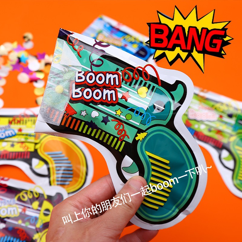 网红充气礼花枪新年婚庆世界杯酒吧开业生日派对气氛手持礼花枪