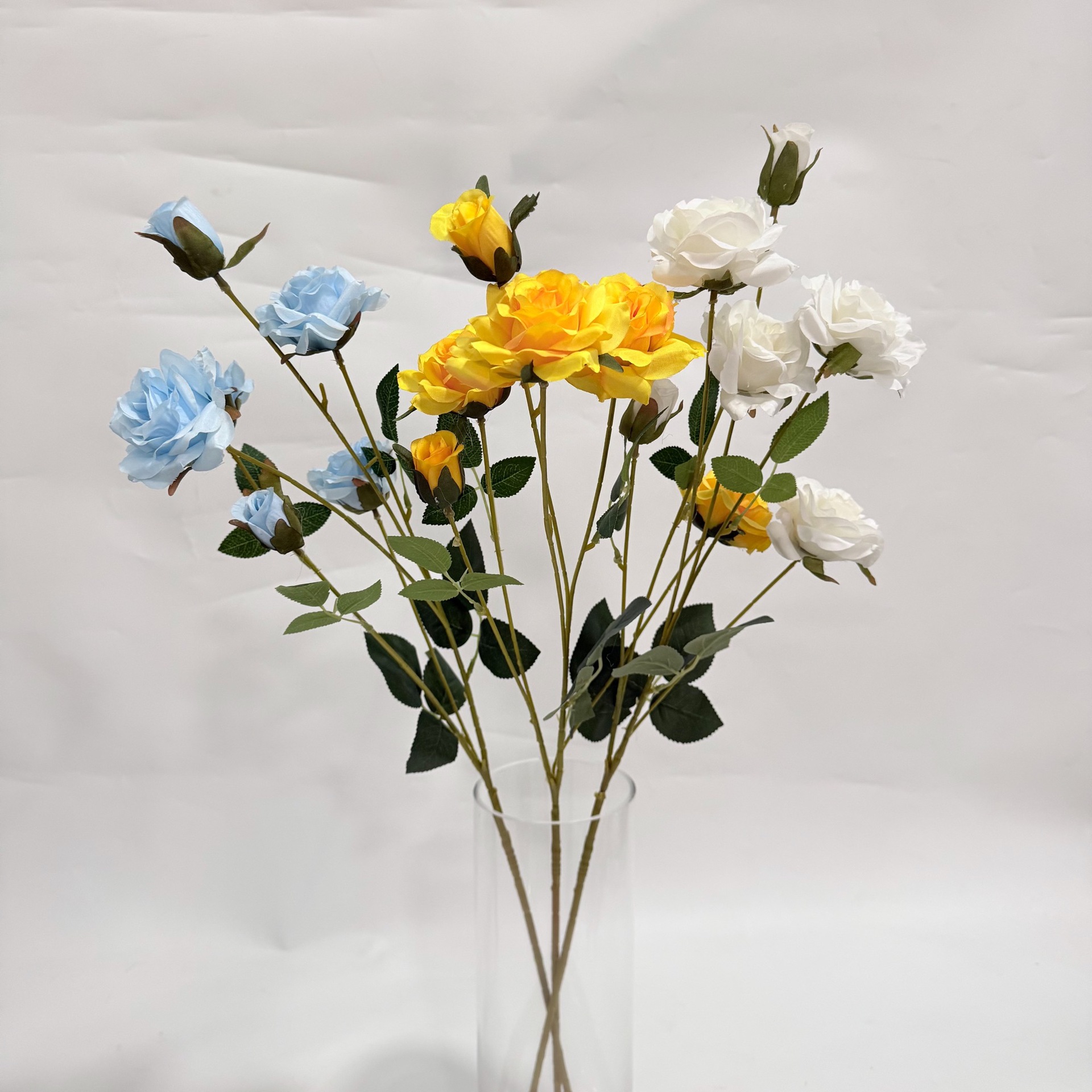Multi-headed little rose, wedding flower materials, runway style, simulated flower DIY, flower arrangement, rural rose oil painting style, foreign trade Specification image