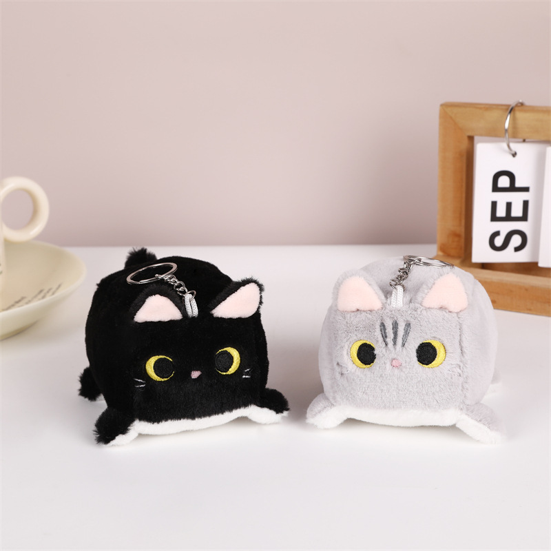 可爱萌小猫咪毛绒玩具挂件儿童创意卡通方块猫公仔钥匙扣书包挂饰 Specification image