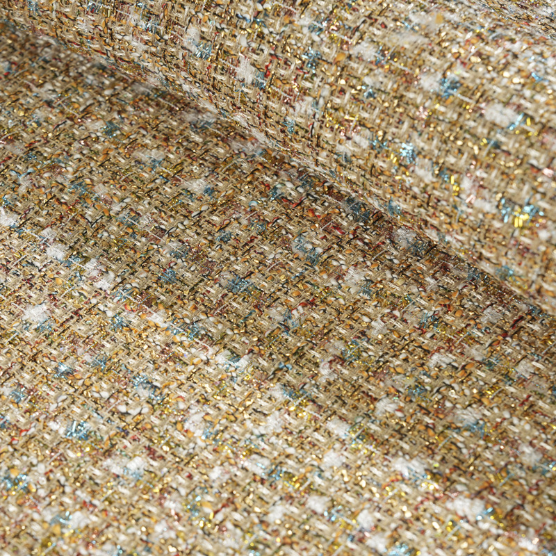 Mokas' little Champs-style fabric for autumn and winter, coarse-spun mixed color fabric, elegant shawls, coats, bags, trousers, skirts and suit fabrics Item Picture