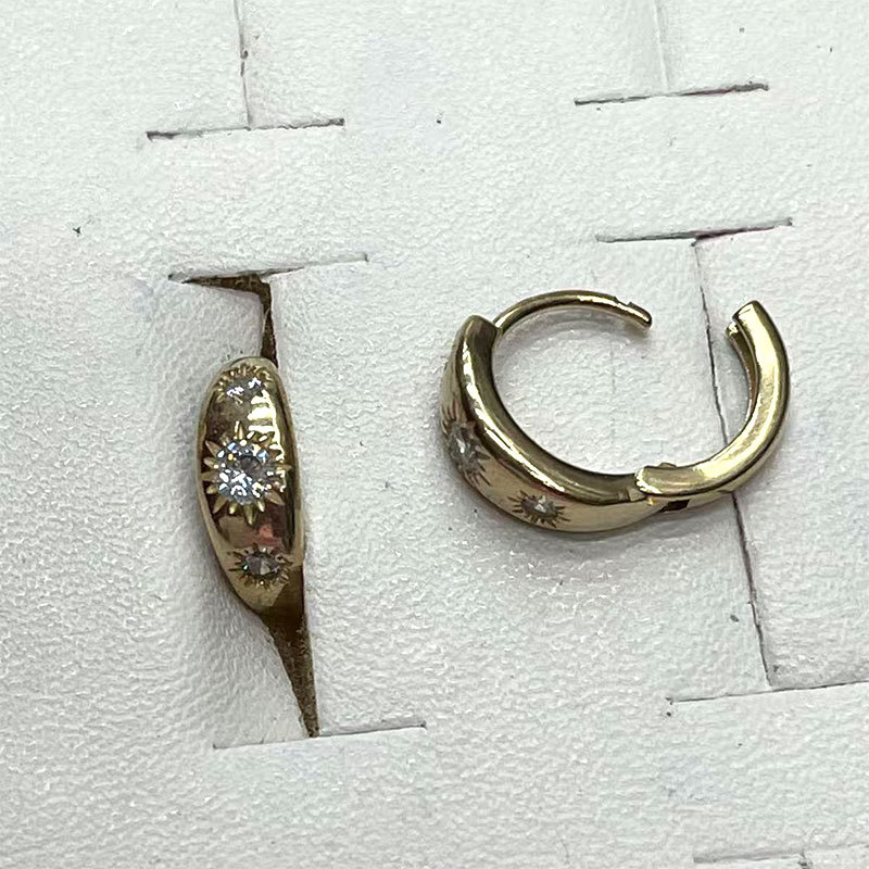 Cross-border bestsellers, Instagram-style earrings, versatile, simple and fashionable, golden earrings, round gold-plated earrings Specification image