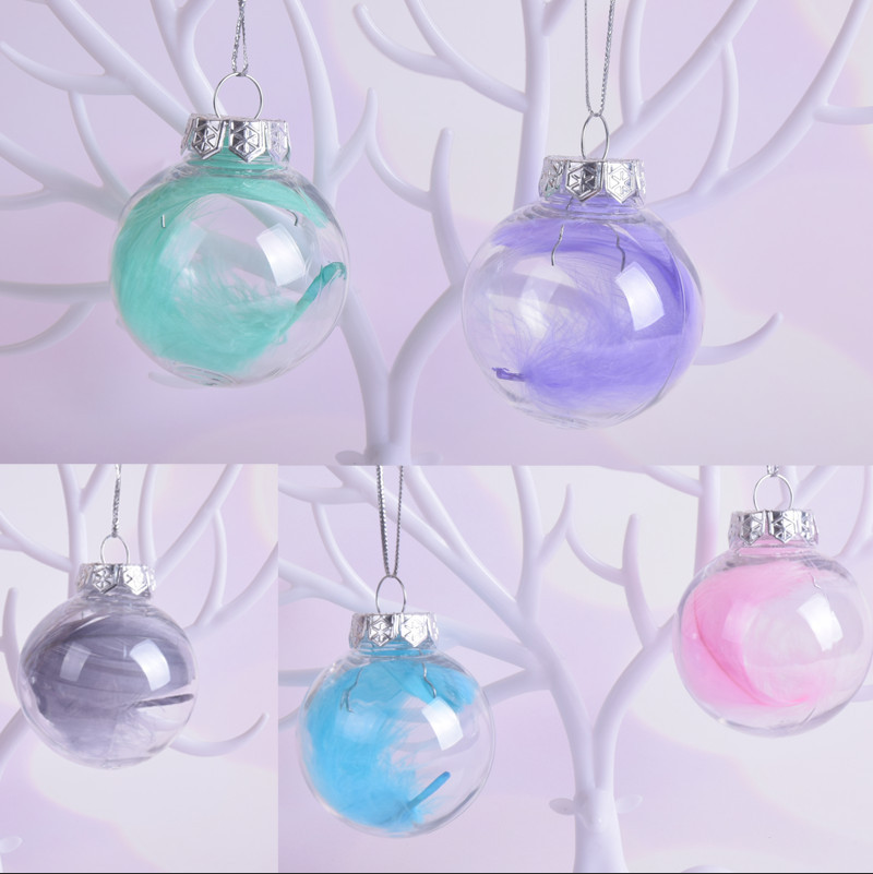 6cm - 8cm transparent pet Christmas balls, Christmas DIY creative decoration transparent balls, plastic hollow spherical bulbs