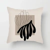 Nordic ins throw pillows, geometric lines, coffee-colored homestay pillowcases, living room sofa cushion covers, black, white and brown simple cushions details Picture