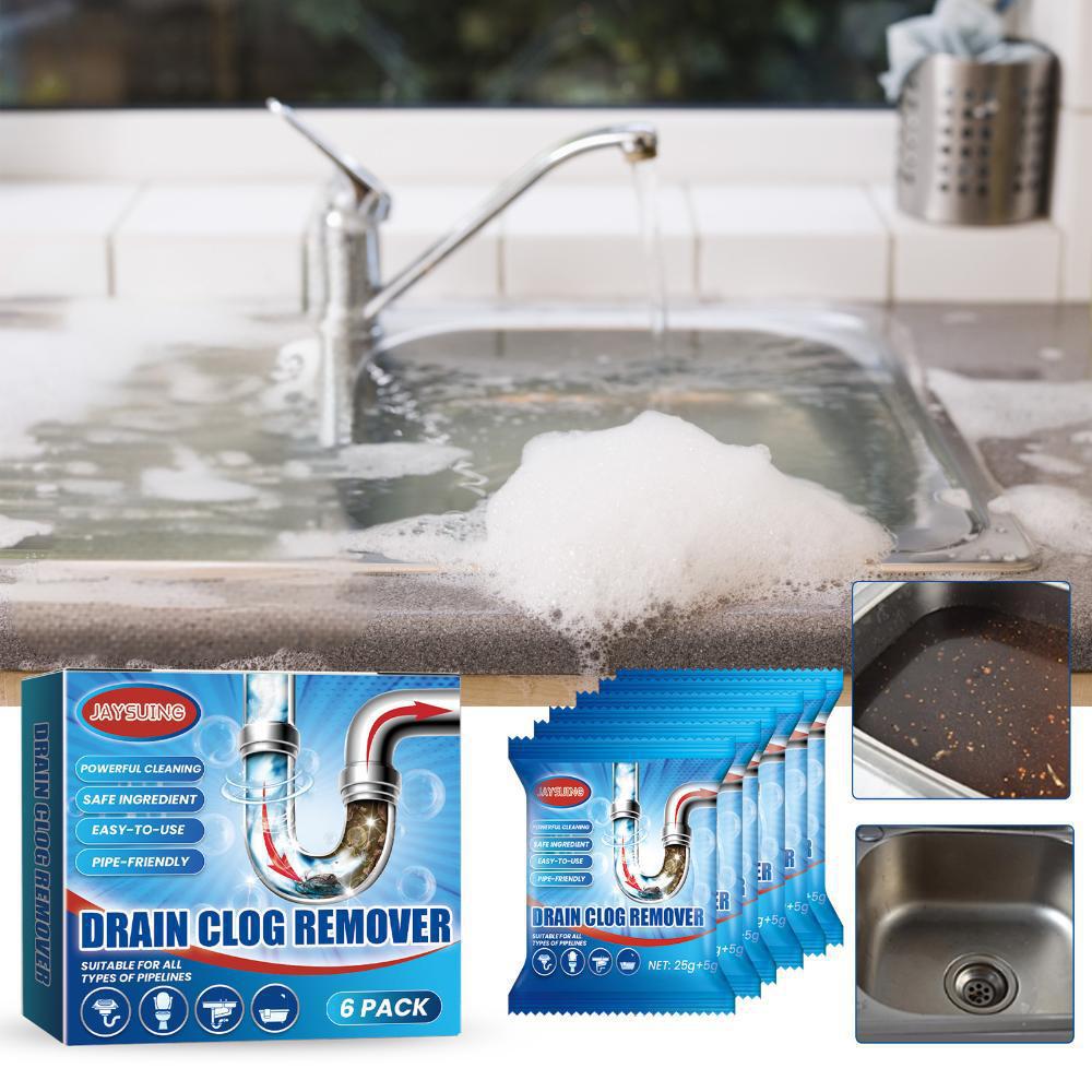 Jaysuing 排水管堵塞清除粉 厕所厨房下水道防堵塞疏通清洁除臭粉