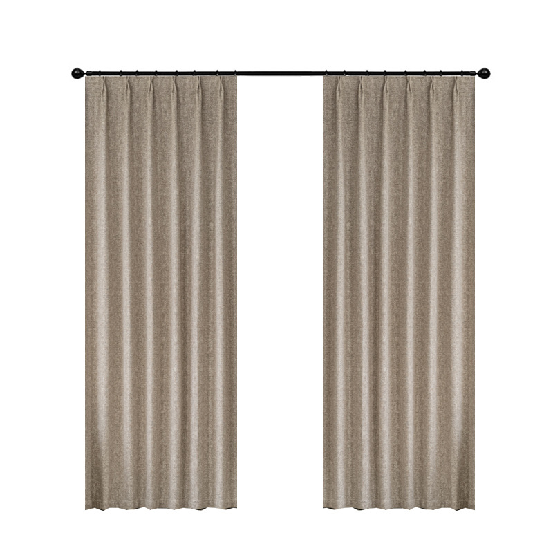 2025柯桥绍兴新款现代简约雪尼尔遮光窗帘高克重客厅卧室窗帘定制白底实物图