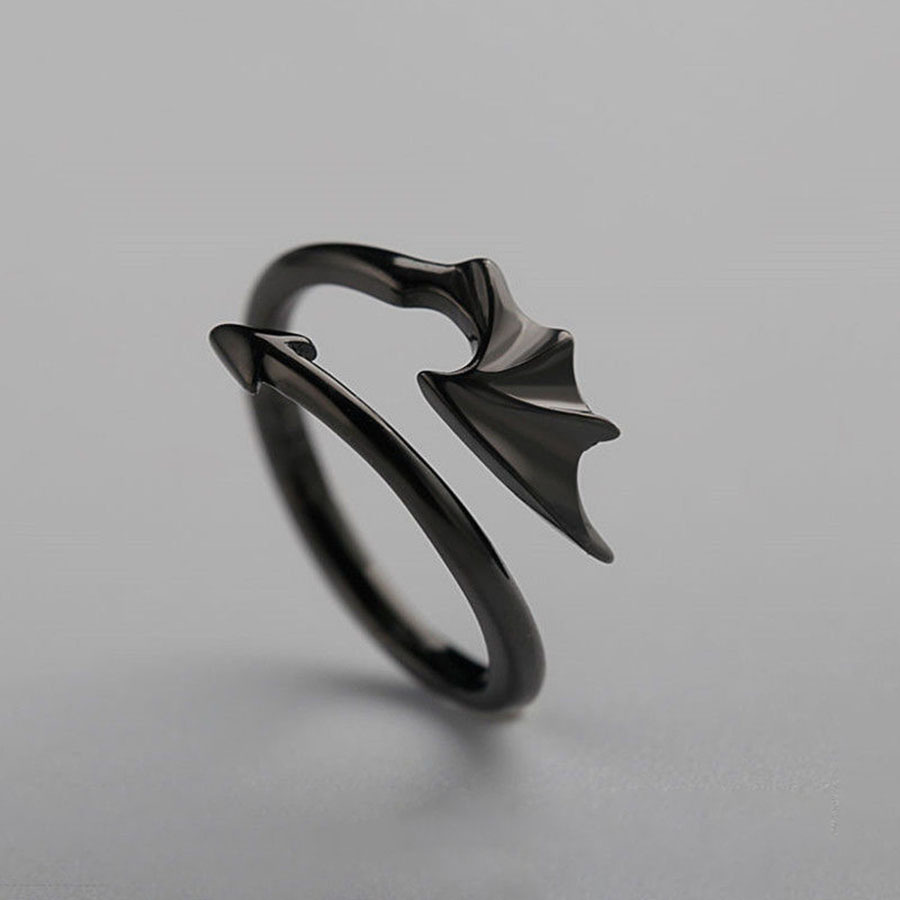 Cross-border Devil Wings Ring, Angel Wings Open, Personalized Punk jewelry wholesale, simple and versatile rings, Japanese and Korean Application Scenario