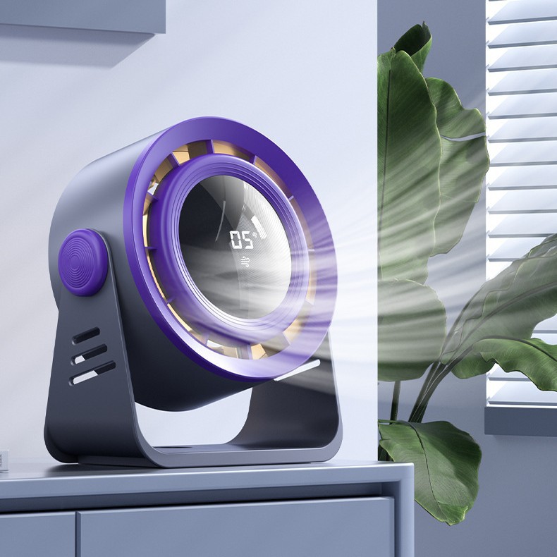 New cross-border desktop high-speed fan, wall-mounted digital display air circulation fan, charging household high-power fan JP253 Application Scenario