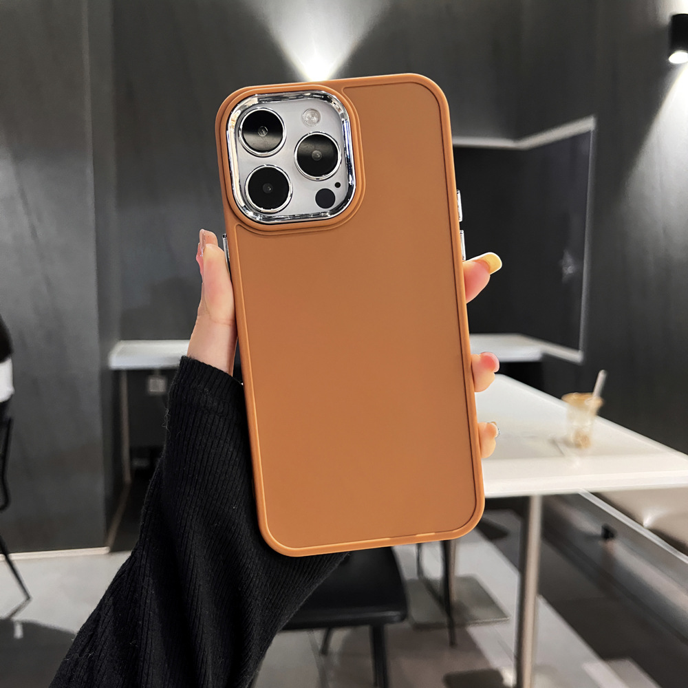 Suitable for iPhone16 electroplated lens phone case, simple solid color, Apple 15promax, high-end style, 13 men, 14 women Application Scenario