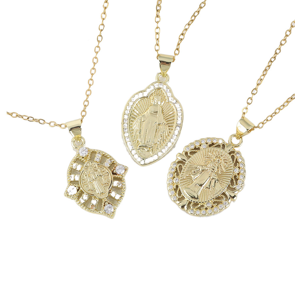 wish's new best-selling jewelry cross-border supply, women's religious pendants, Virgin Mary's niche design necklaces, gift supply Item Picture