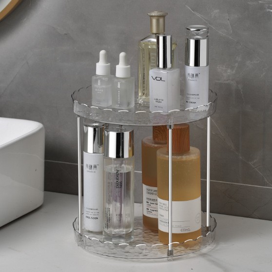 Storage rack, washbasin storage rack, bathroom, toilet, bathroom cosmetics and lipstick storage box, desktop water ripple rack Specification image