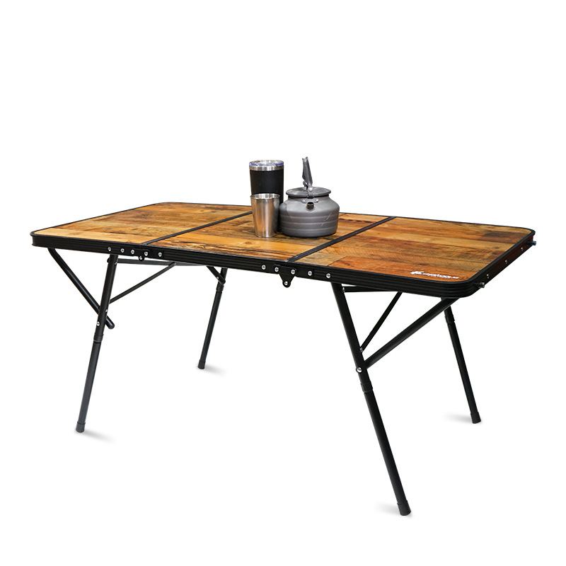 The outdoor picnic table in Xanaduji has a cold and dark style. For self-driving Tours and barbecues, portable folding tables are recommended Specification image