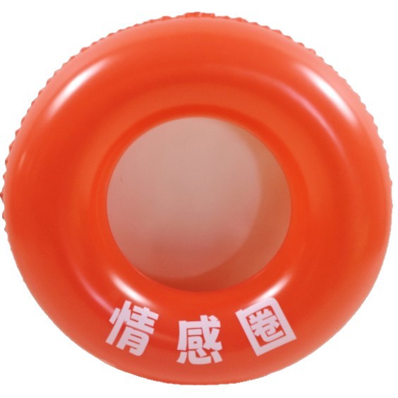 工厂直销PVC情绪价值生活圈套充气泳圈夏季泳池海滩游泳圈休闲娱白底实物图