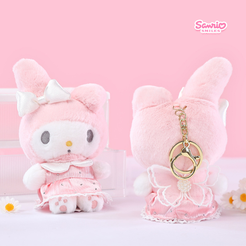 Authentic Sanrio Butterfly Dance Melody Melody plush keychain, schoolbag, backpack pendant and accessory for girls Specification image
