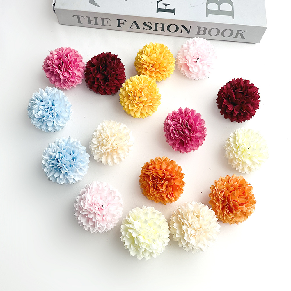 仿真千层小球菊花朵乒乓球菊diy簪花头饰服装配件蒲公英伴手礼盒