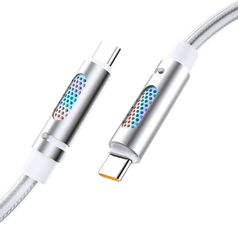 The car power aroma diffuser light CC240W fast-charging liquid silicone data cable is suitable for Apple and Huawei laptops Item Picture