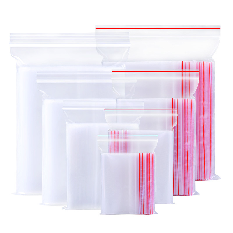 We can issue large, medium and small-sized mini transparent pe self-sealing plastic packaging sealing bags in stock for wholesale and retail Item Picture