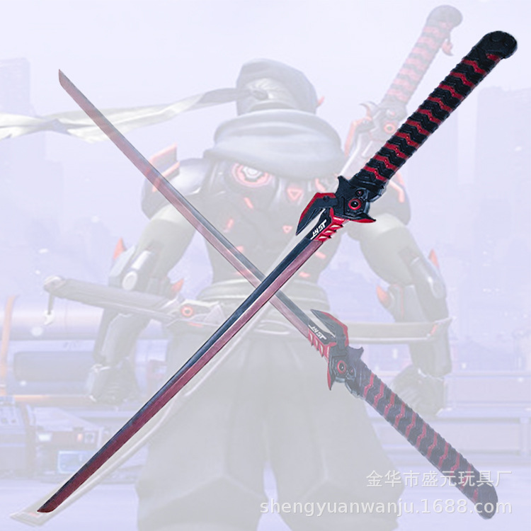 新款守望先锋源氏刀邪鬼刀PU软胶玩具剑cosplay道具模型龙一文字