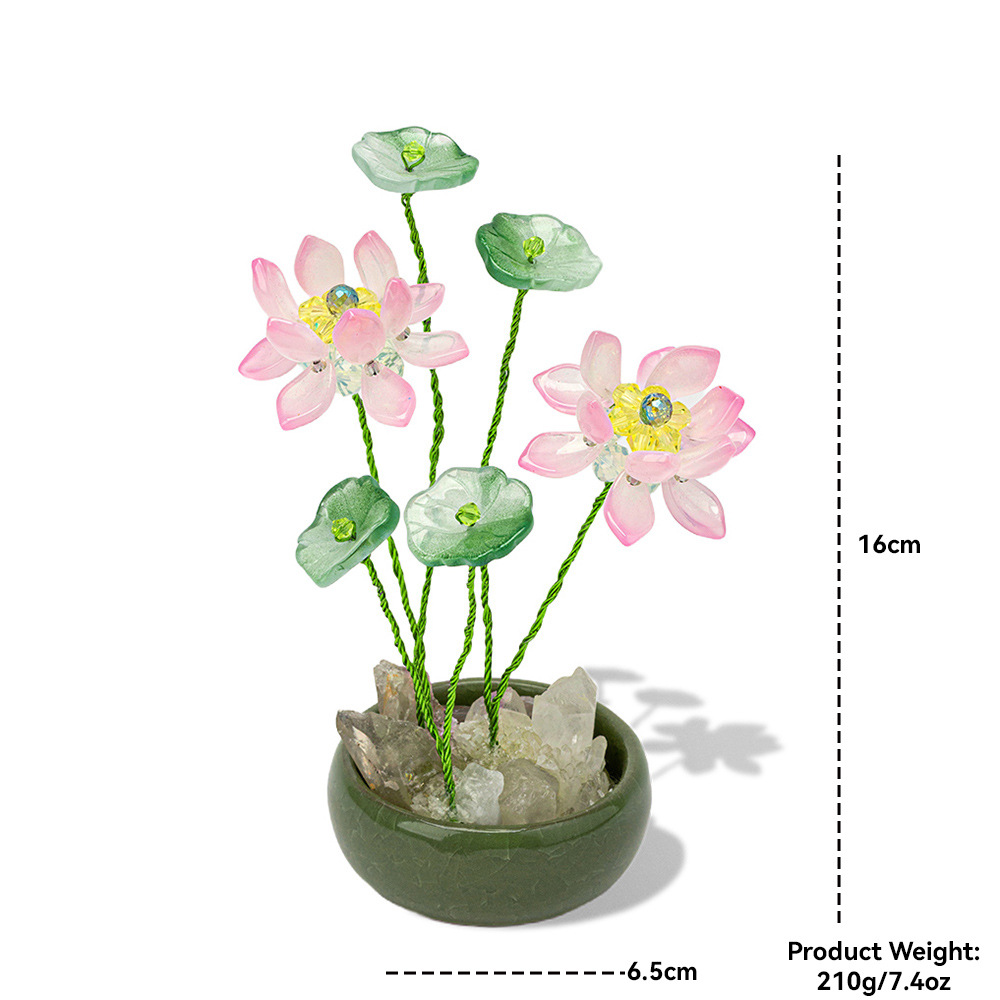 厂家批发网红莲莲清新荷花新款车载摆件工艺品送礼装饰用品男女产品图