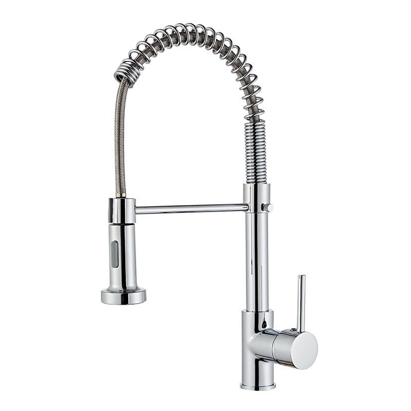 Cross-border supply of spring pull-out faucets, kitchen cold and hot multi-functional universal dual-outlet faucets for washing vegetables, sinks and faucets Item Picture