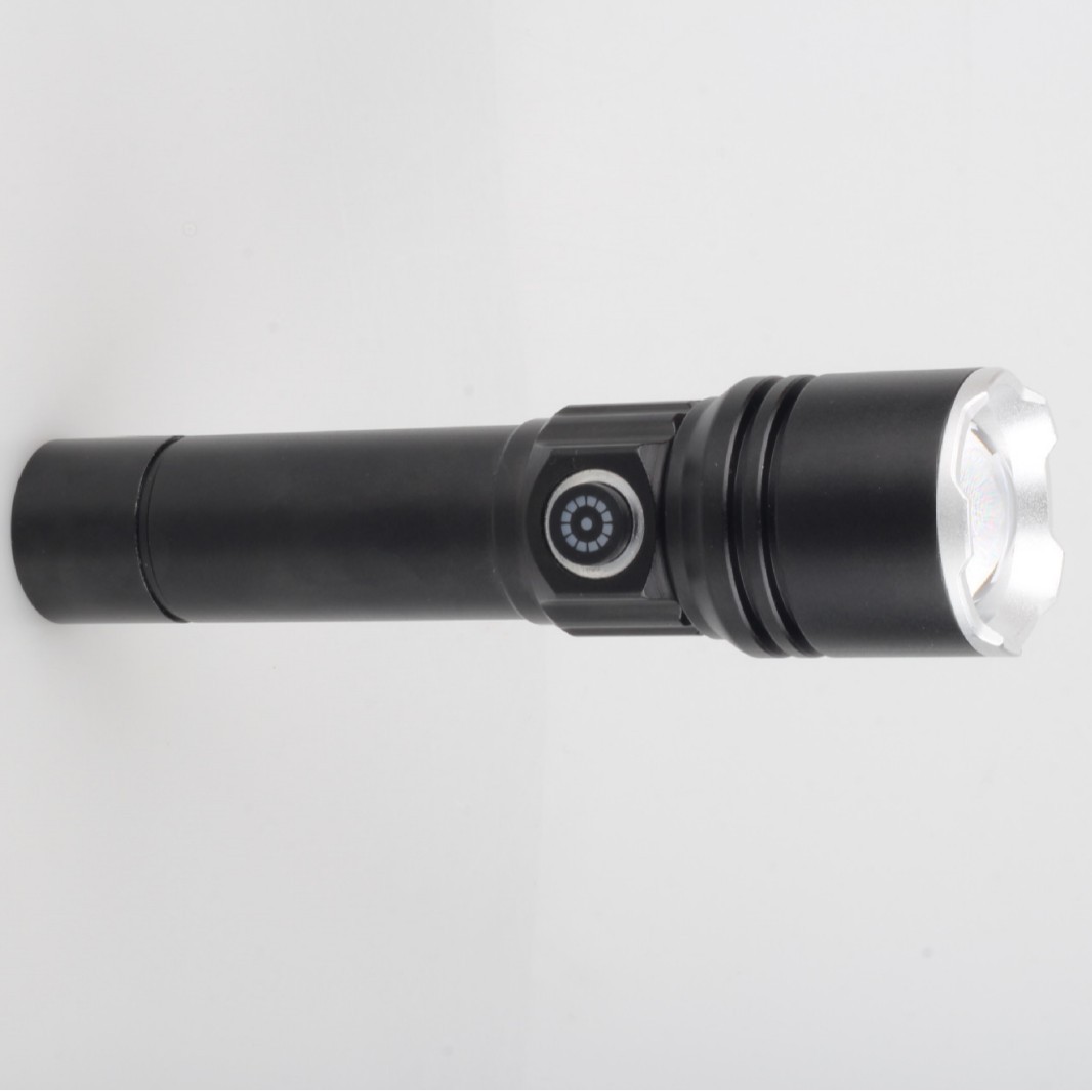 The new cross-border outdoor zoom long-range strong light flashlight, an aluminum alloy white laser multi-functional flashlight, is portable for charging Application Scenario