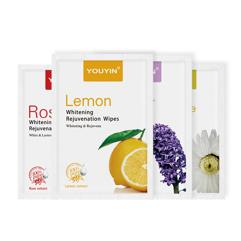 The floral fresh fragrance cleaning wet wipes are individually packaged for camping, travel, dining, and air travel. They are convenient to carry and suitable for cross-border use Item Picture
