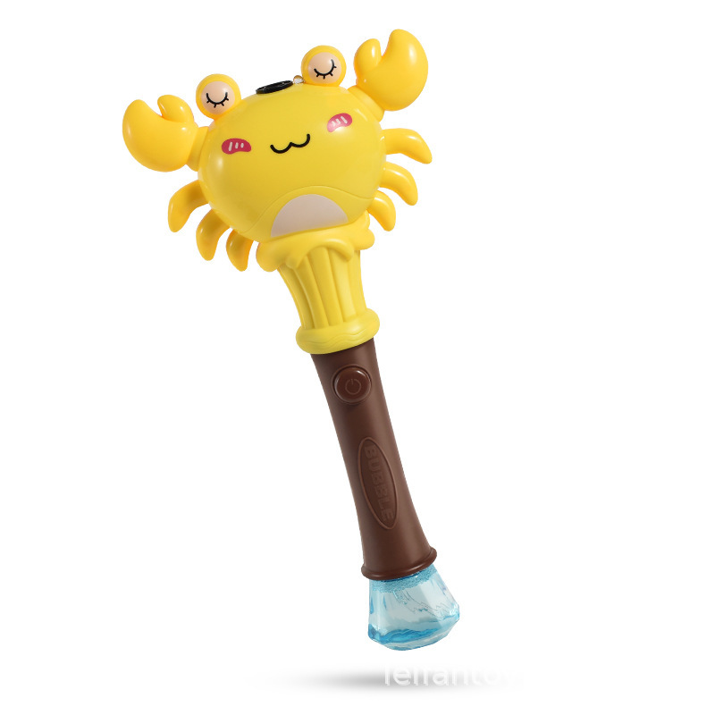 A new cross-border best-selling electric cartoon crab bubble stick light handheld fully automatic children's bubble machine toy Item Picture