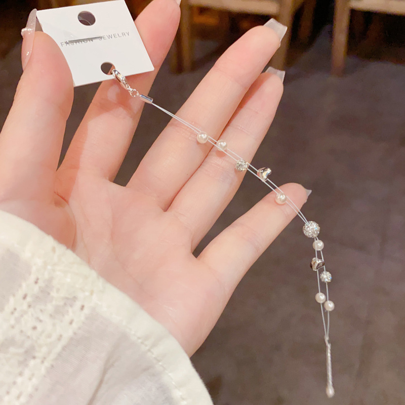 Verano nuevo lleno de diamante bola bola perla doble línea de pesca pulsera temperamento moda simple luz diseño de lujo sentido de la mano accesorios Application Scenario