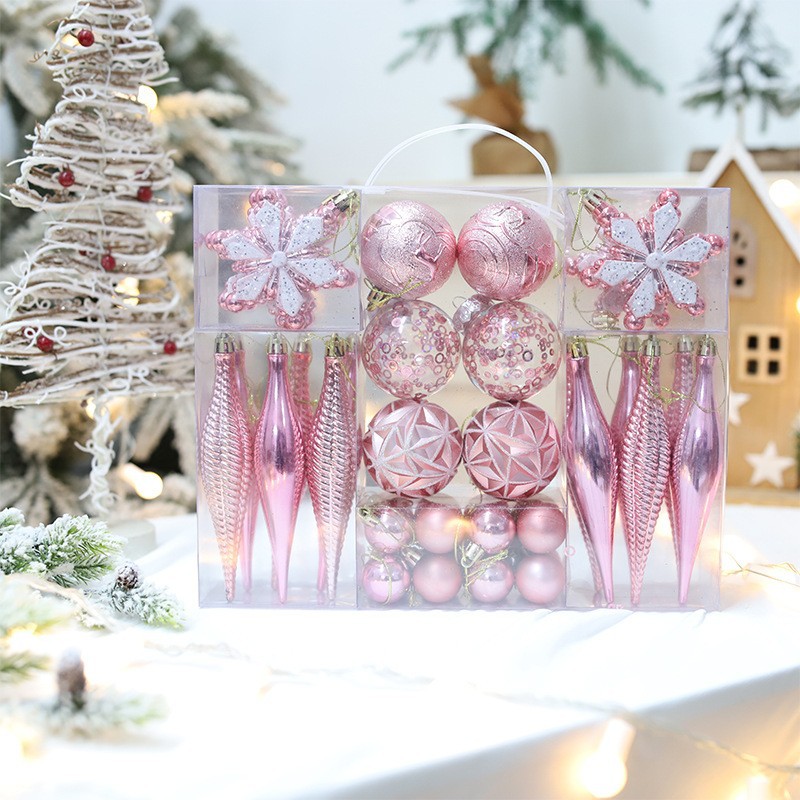New Christmas style: 40 electroplated plastic balls, classic Christmas ball pendant, Christmas tree hanging ornament, set of accessories Application Scenario