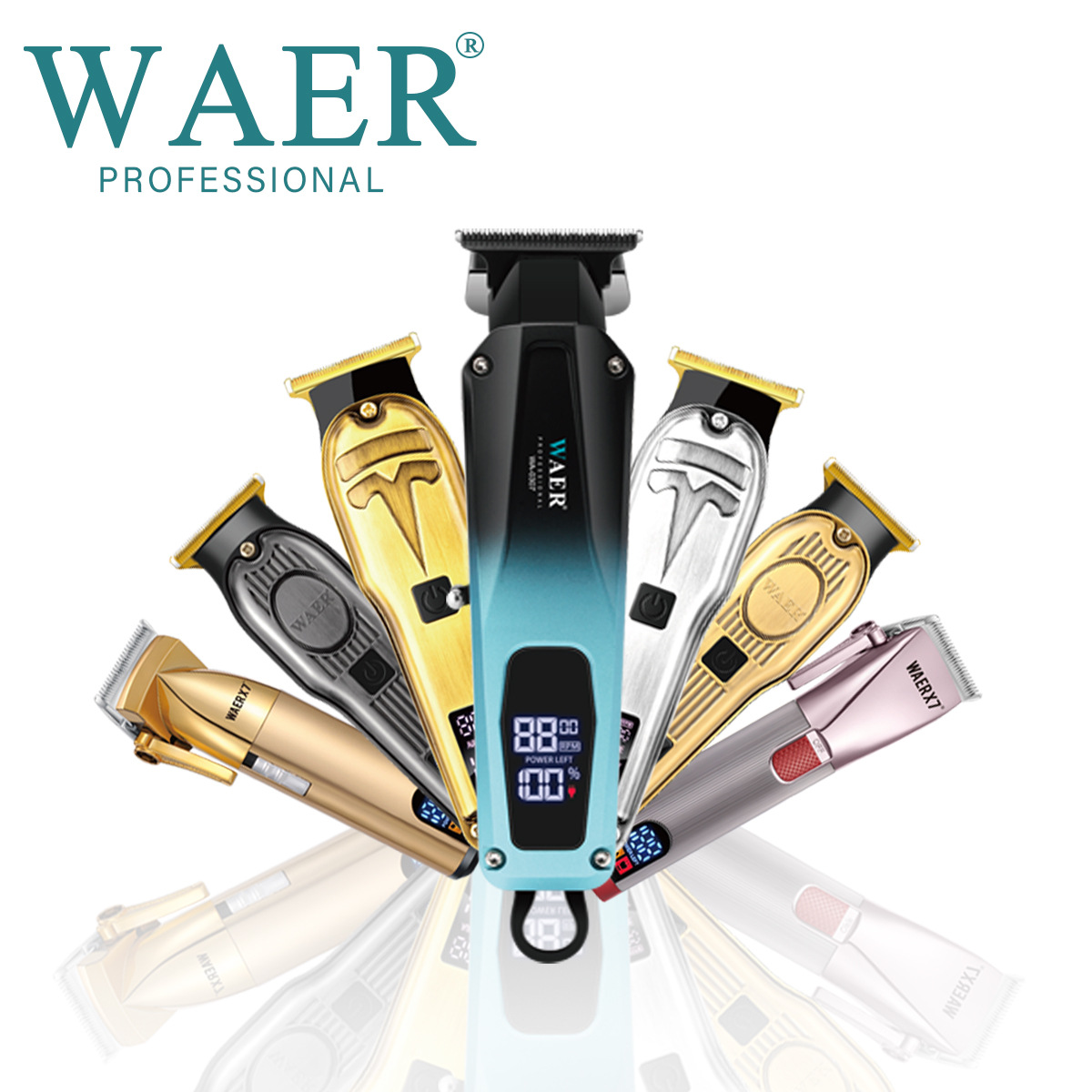 WAER新款电动理发剪雕刻不锈钢电推剪发廊专用大功率专业款电推子图