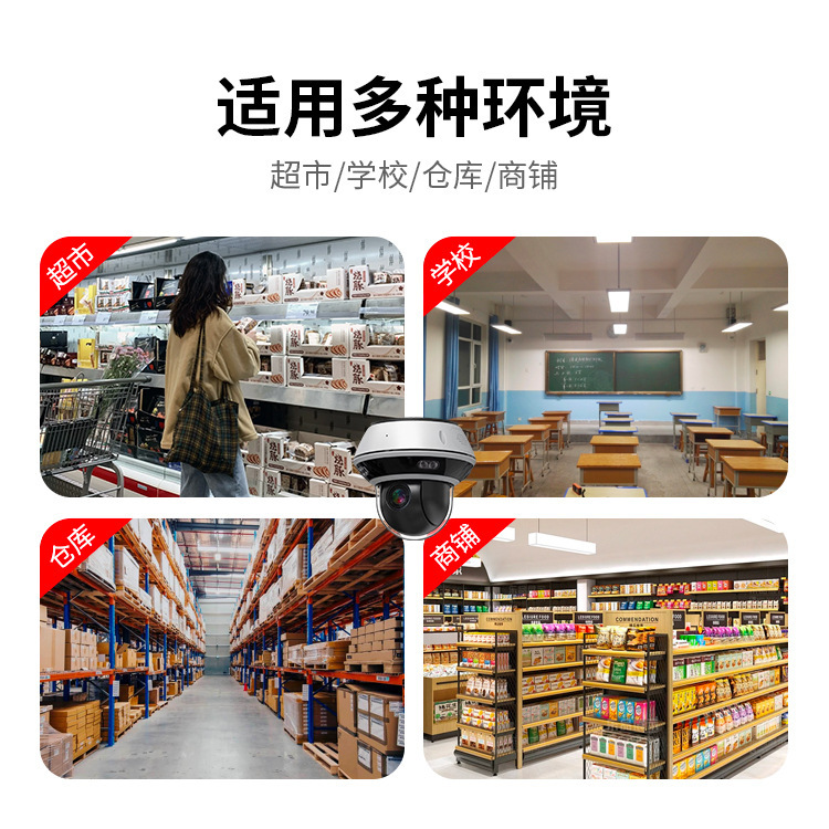 4x optical zoom PTZ zoom camera, metal POE explosion-proof hemispherical mobile phone remote 360-degree outdoor waterproof Application Scenario