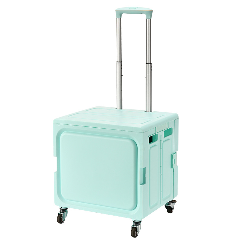 Bookcase storage box, a student classroom book organization and storage box with wheels, pull rods, foldable and transparent storage box Item Picture
