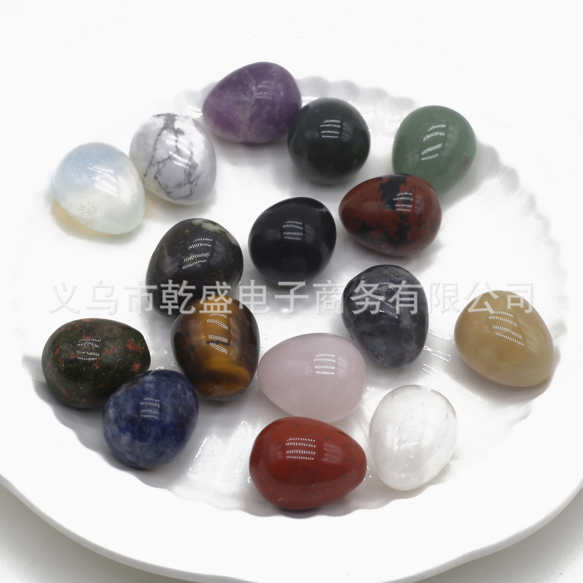 天然绿东陵紫晶黄玉鸡蛋摆件半宝石DIY装饰品小摆件