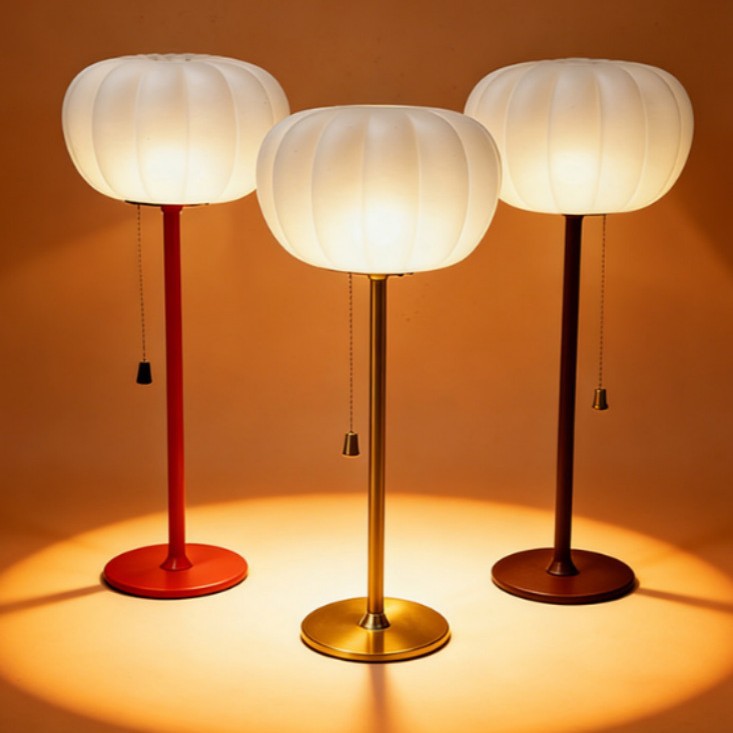 French retro fabric desktop lamp, modern and simple wabi-sabi style bedside lamp, study floor lamp, living room night lamp